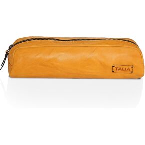 Talia Genuine Leather Wire Pouch. A Crafted Accessory for Organising and Carrying Cables/Adapters/Portable battery Charges/Charging Cable. (Brown)