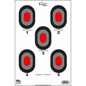 Pro-Shot Bullseye with Red Centers, Red/Black on White, 23" x 35"