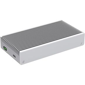 High-Speed 40Gbps Fanless M.2 NVMe SSD Enclosure - All-Aluminum Alloy with Finned Cooling Design（Silver Color）
