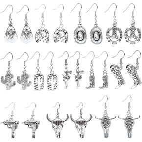 NEWITIN 12 Pairs Bow Earrings for Women Hypoallergenic Earrings Gold Bow Earrings Ribbon Bow Stud Earrings Bow Dangle Earrings for Women Girls