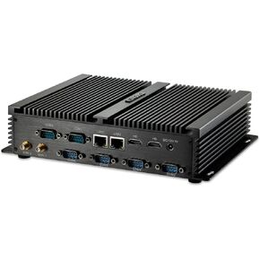 KINGDEL Fanless Industrial PC, Mini Computer with i7 CPU, 8GB RAM, 512GB SSD, 2xNICs, 2xHD Ports, 4xUSB 3.0, 6xCOM RS232, Metal Case