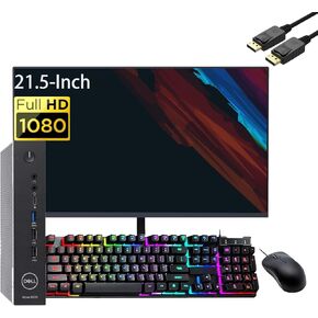 Dell Wyse 5070 Mini Desktop Computer, 21.5-Inch FHD Monitor, Intel Celeron J4105, 8GB RAM, 256GB SSD, WiFi BT, Mouse and Keyboard, Windows 10 Pro (Renewed)