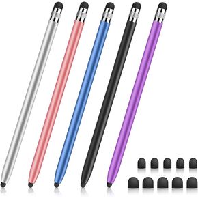 Stylus Pen for Touchscreen [5 Pack] Stylus for iPad iPhone Android Phone Tablet Stylist; High Sensitivity & Precision Fine Point Rubber Ends Universal capacitive Touch Screen Pencil