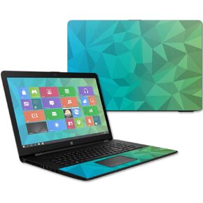 MightySkins Skin Compatible With HP 17t Laptop 17.3" (2017) - Blue Green Polygon | Protective, Durable, and Unique Vinyl Decal wrap cover | Easy To Apply, Remove, and Change Styles | Made in the USA