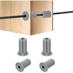 4Pcs Wall Grommets for Cables 3/4-Inch Silicone Cable Wall Bushing Feed Through Cable Routing Kit Accessories Wall Cable Pass Through for Ethernet with 7mm Hole, Grey