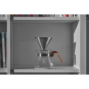 ATHIA GOLDEN DRIPPER, STAINLESS STEEL COFFEE FILTER, PAPERLESS FILTER, REUSABLE COFFEE FILTER, COMPATIBLE WITH MSOT COFFEE MAKERS (Silver, Flower Carving)