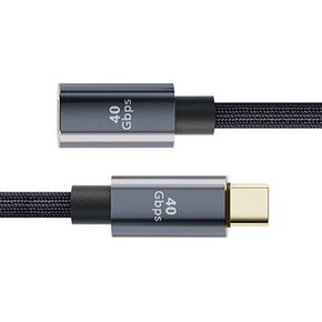 Cablecc USB4 Extension Cable Male to Female 40Gbps with 100W Charging and 8K@60Hz Compatible with Thunderbolt3/4 80cm