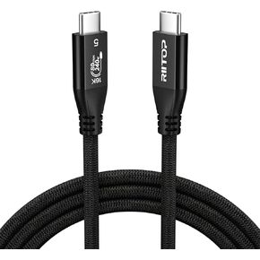 RIITOP 80Gbps USB C for Thunderbolt 5 Cable [3.3FT], Short USB-C to C Monitor Cord up to 8K@60Hz Video 240W PD Lightning-Fast Charging Compatible with Thunderbolt 4/3/USB4 V2 for Docking eGPU