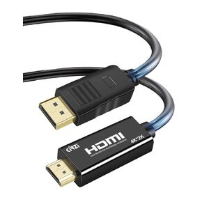 4k DisplayPort (Sources) to HDMI (Display) Cable, Uni-Directional DP to HDMI Cord Compatible for DP Source to HDMI Display (15ft)
