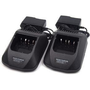 (2-Pack) KSC-24 Rapid Charger Compatible with Kenwood Two Way Radio TK2100 TK-2101 TK-2107 TK3100 TK272 TK372 TK280 TK380 TK290 TK390 KNB14 KNB15 KNB16 KNB17A KNB17B KNB20N KNB21N KNB22N Battery