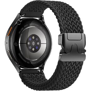 DaQin Stretchy Braided Band Compatible with Samsung Galaxy Watch 7 Band/FE 6 5 4 40mm 44mm/Watch 6 Classic 47mm 43mm/4 Classic 46mm 42mm/Watch 5 Pro 45mm/Active 2, 20mm Nylon Sport Strap for Men Women