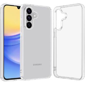 for Samsung Galaxy A15 Case Clear, Bumper Hard Galaxy A15 Phone Case Transparent Non-Yellowing Slim Shockproof, Clear