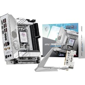 MSI MPG Z890I Edge TI WiFi Motherboard, Mini-ITX - Supports Intel Core Ultra Processors (Series 2), LGA 1851-110A SPS VRM, DDR5 Memory Boost (8600+ MT/s OC), PCIe 5.0 x16, M.2 Gen5, Wi-Fi 7, 5G LAN