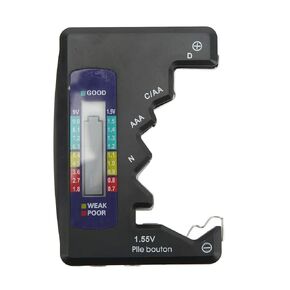 Digital Capacity Gauge Tester LCD Display Button Cell Analyzer for D C N AAA 9V 1.5V Batteries Tester for Household Batteries Button Cell Analyzer (Black) Battery Tester for AAA,aa,c,d, 9v