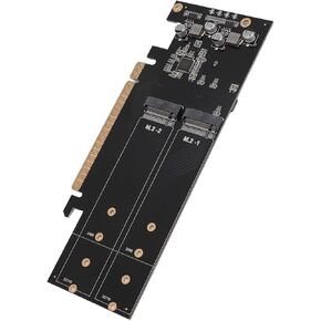 Quad M.2 NVMe to PCIe 4.0 X16 Adapter, PA04 RTK PCIe Adapter Card, Support 4 NVMe PCIe Protocol SSD, Suitable for M.2 NVMe 2230 2242 2260 2280 22110 SSD
