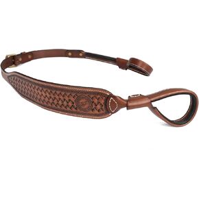 TOURBON Leather No Drill Rifle Sling Adjustable Gun Strap Non-Swivel Shotgun Sling for Hunting Shooting