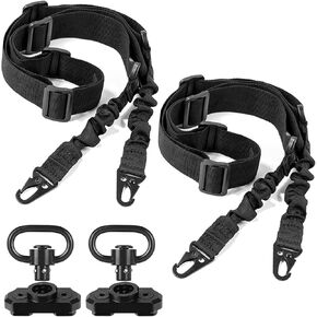 2-Pack Sling with Metal Hook Adjustable Length 1.25" & Sling Adapter