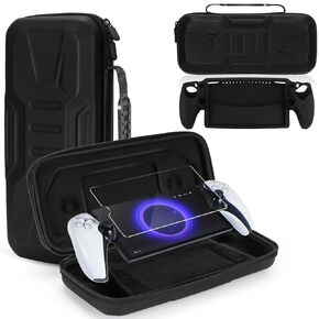 ULTRGEE 3 in 1 Accessories Set compatible with Playstation Portal, Hard Carrying Case for PS Portal, Travel Portable Storage Case fits PS5 Portal with 1 Screen Protector, Protective Cover, Black