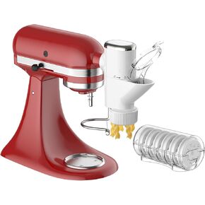 Gvode Pasta Press Attachment for Kitchenaid Stand Mixers - Gourmet Pasta Press Attachment for Kitchen aid with 7 Interchangeable Pasta Plates, Pasta Extruder Accessories