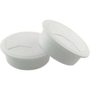 2pcs 60mm المكتبي سلك سلك الحلقات غلاف ثقب للكتاب كمبيوتر المكتب Cable Cable Cover Cover Plastic ، White in Kuwait