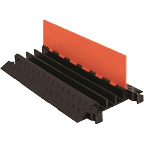 Checkers 3 Channel High Profile Drive Over Cable Protector, Heavy Duty Loads up to 56,840 Pounds, Polyurethane Construction, Improved Traction and Stability, Orange/Black, GD3X225-O/B