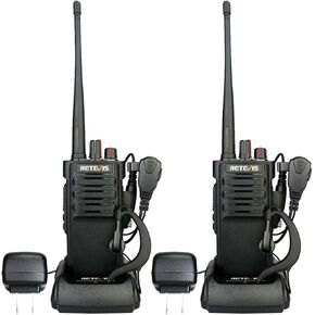Retevis RT29 Military Grade Walkie Talkies, Long Range 2 Way Radio with Earpiece, 700,000 sq. ft/50 Floor Range, Dust Protected and Splashproof (IP54 Rating), Heavy Duty Two Way Radio (2 Pack)