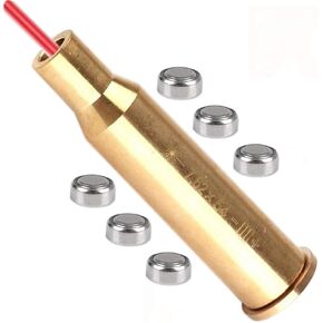 7.62X54MM Red Dot Laser Bore Sight Cartridge 7.62 * 54mm Laser Boresighter with 2 Sets of Batteries for Hunting