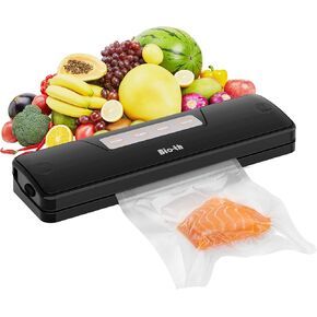 Bio-th Vacuum Sealer Machine for Food, Food Saver with Dry & Wet Modes, Compact & Powerful, Includes 15 Large Sealing Bags (20x30cm), Ideal for Food Storage, One-Touch Operation, Overheat Protection
