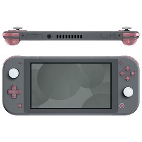 eXtremeRate Clear Candy Pink Replacement ABXY Home Capture Plus Minus Keys Dpad L R ZL ZR Trigger for Nintendo Switch Lite, Full Set Buttons Repair Kits with Tools for Nintendo Switch Lite