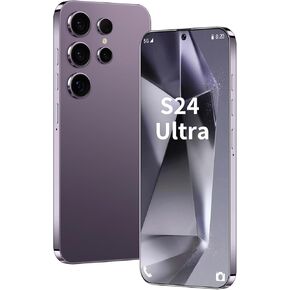 Unlocked Cell Phones S24 Ultra Dual SIM Android Phone 8GB+256GB Unlocked Android Phone,7" HD+ Display,108MP+48MP Camera,6800mAh, 2025 Smart Phone (Purple)