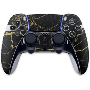 MightySkins Skin Compatible with PS5 DualSense Edge Controller - Black Gold Marble | Protective, Durable, and Unique Vinyl Decal wrap Cover | Easy to Apply & Change Styles | Made in The USA