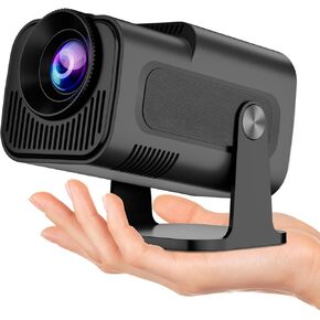 Smart Projector with built-in Apps, Wifi Bluetooth Projector 4K 1080P, Auto Keystone, Short Throw Projector and 270° Adjustable, Mini Portable Outdoor Movie Projector HY320 HY300 ( Black )