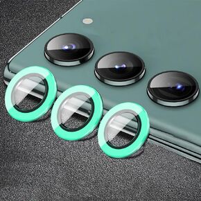 Omorro Compatible for Galaxy S25 Ultra Luminous Camera Lens Protector Ultra Thin Film Tempered Glass Camera Screen Protector Shockproof Cover Green