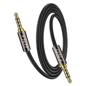 J&D 3.5mm TRRS Cable, 1/8 Inch 4 Pole TRRS Jack Male to Male AUX Cord for Headphones, Cars, Phones and Speakers, 6 Feet