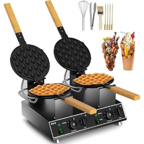 صانع وافل الفقاعات المزدوج التجاري ، 1500 واط من الفولاذ المقاوم للصدأ ، صانع وافل البيض غير القابل للصدأ ، 180 درجة ، من 50-250 ℃ درجة حرارة قابلة للتعديل ، للاستخدام المنزلي والتجاري in Kuwait
