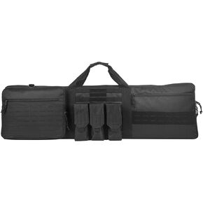 Tactical Rifle Bag Soft Gun Bag Long Shotgun Cases for Hunting Shooting Range with Magazine Pouch 42inch
