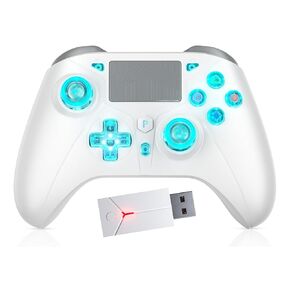 Wireless for PS5 Controller, Compatible with PS5/PS4/PC/iOS/Android, 1000mAh Battery, Adjustable Turbo, Dual Shock Vibration, 6-Axis Motion Sensor, 3.5mm Headphone Jack for PlayStation 5 Controller