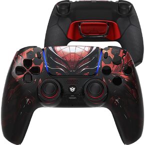 HEXGAMING ULTIMATE Wireless Controller Compatible with ps5-4 Remap Back Buttons - Hair Triggers - Interchangeable Thumbsticks - Spider Armor