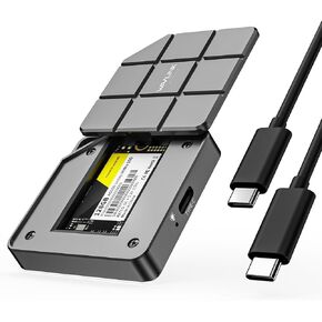 WAVLINK USB to M.2 NVME SATA SSD Enclosure, 10Gbps USB C 3.2 Gen2 to NVMe PCIe SATA NGFF Solid State Drive Aluminum External Case for 2230 2242 SSD, Tool-Free Installation, up to 8TB