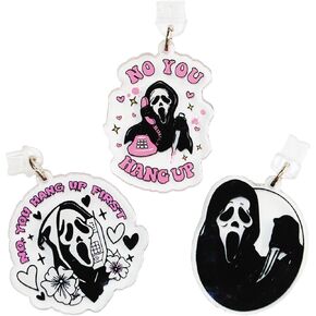 PIAOLGYI Halloween Charging Port Anti Dust Plug,Phone Charm Charging Port Protector,Cute Ghost Accessories,NO You Hang UP Ghost face Halloween Funny Horror Scream