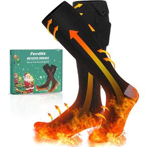 Heated Socks for Men Women, Upgraded 6000mAh Rechargeable Electric Socks Warmth Up to 12 Hours, Washable Winter Warm Socks for Outdoor Working Camping Hiking Hunting, Gifts for Christmas