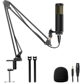 Podcast Studio Dynamic Microphone, 3.5mm XLR Cable, Suitable for Music Performances,Vocal Recording,Music Production,Live Streaming