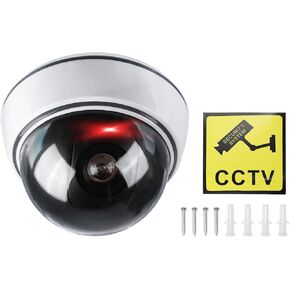 PATIKIL Fake Security Camera, Dummy Dome Cameras with Flashing Red LED Light & Screws for Indoor & Outdoor Home Business, White