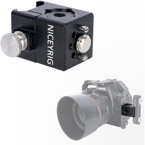 NICEYRIG NATO Rail Clamp Adapter for ARRI Screw Mount, DSLR Camera Accessory Expansion Cube Converter Applicable for EVF Mount, Microphone, Flash, LED Light - 606