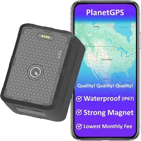 GPS Tracker for Vehicles Magnetic Waterproof GPS Tracker for Cars Trucks with Worldwide Coverage (2-6 Months Battery) - Subscription Required (Starting $5.40 USD/Month) - PlanetGPS (Jupiter)