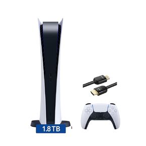 PlayStation 5 Digital Version 1.8TB SSD Console with Wireless Dualsense Controller - PS5 Gaming System, White (Renewed) [video game]
