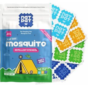NATPAT BuzzPatch Mosquito Patches for Adults - Plant-Based Mosquito Patches, Non Toxic - The Original All Natural Citronella Essential Oil Insect Patch(40 Pack)