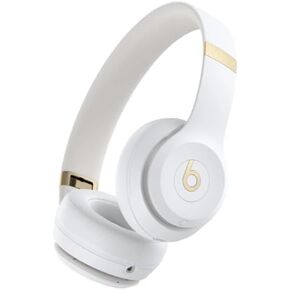 Beats Solo 4 - Wireless Bluetooth On-Ear Headphones, Apple & Android Compatible, Up to 50 Hours of Battery Life - Warm White (Renewed)