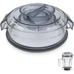 Blender Replacement Lid Compatible with Vitamix 48oz A3500 A2300 A2500 A3300 X Series Blender Container, Clear Lid Fit for Vitamix Lid Replacement,2-Part Lid and Plug Fit for Vitamix Accessories