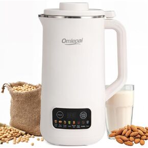 Nut Milk Maker Machine 20oz, 8 in 1 Automatic Nut Milk Maker, Soy Milk Maker with 10 Blades for Homemade Almond, Oat, Coconut, Soy, Plant Based Milks, Non Dairy Beverages with Keep Warm/Auto-clean